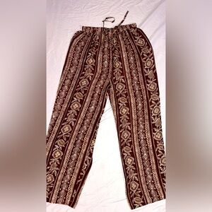 Neiman Marcus  Womens Large Brown Semi Sheer Silk Dress Pants Designer Brand